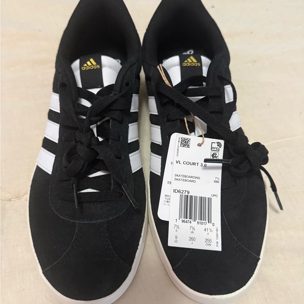 Adidas VL Court 3.0 Black and White Skate Shoes